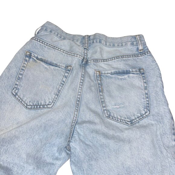 Forever 21 Light Wash Size 26 Button Fly Raw Hem Distressed Jeans - Picture 8 of 9